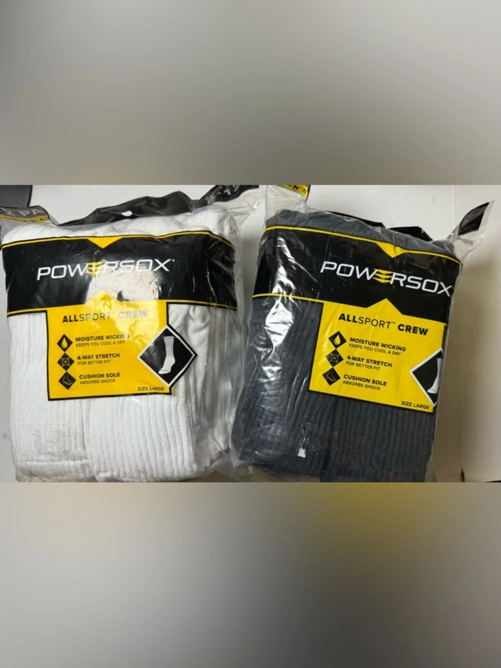 2 PowerSox Men's Cushion Crew Socks, 12-Pack Size 6-12